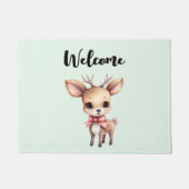 Cute Baby Deer Cartoon Illustration Welcome Deurmat (Voorkant)