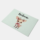 Cute Baby Deer Cartoon Illustration Welcome Deurmat (Schuin)