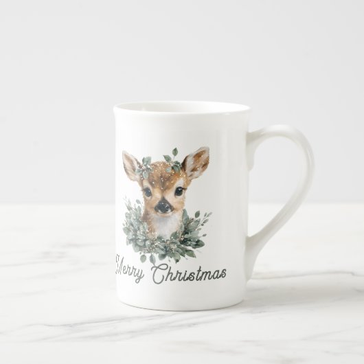 Cute Baby Deer Kerstmis Porselein Kop (Rechts)