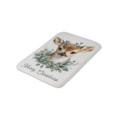 Cute Baby Deer Merry Christmas – Watercolor Fawn  Badmat (Gekanteld)