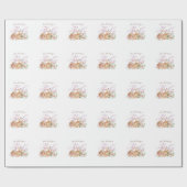 Cute Baby Deer Sleeping in Flowers Cadeaupapier (Vlak)