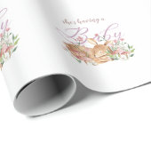 Cute Baby Deer Sleeping in Flowers Cadeaupapier (Rol Hoek)