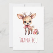 Cute Baby Deer with Gifts Party Bedankkaart (Voorkant)