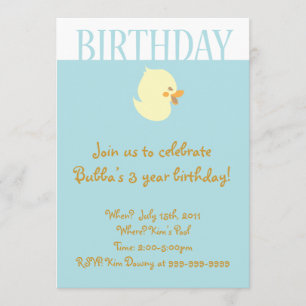 Cute Baby die met Blue Birthday Invitation doorgaa Kaart