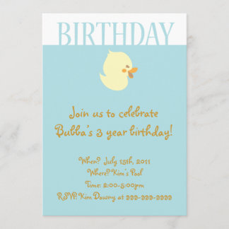 Cute Baby die met Blue Birthday Invitation doorgaa Kaart