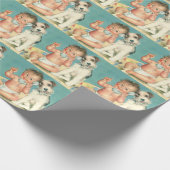  Cute Baby die op Puppy Dog van de Telefoon spreek Cadeaupapier (Hoek)