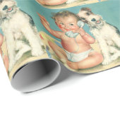  Cute Baby die op Puppy Dog van de Telefoon spreek Cadeaupapier (Rol Hoek)