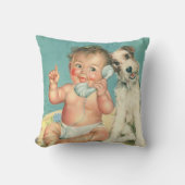  Cute Baby die op Puppy Dog van de Telefoon spreek Kussen (Voorkant)