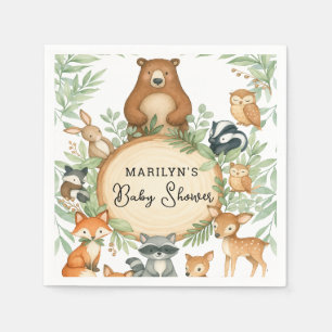 Cute baby dieren voor baby shower servet