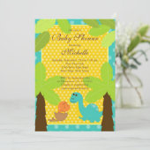 Cute Baby Dinasaur Baby shower Invitation Kaart (Staand voorkant)