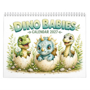 Cute Baby Dino's Uitbroeden – Dinosauriërs 2027 Kalender