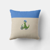 Cute Baby Dinosaur Blue Birth Stats Boy Nursery Kussen (Achterkant)