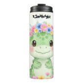 Cute Baby Dinosaur Flower Crown Thermosbeker (Voorkant)