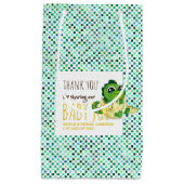 Cute Baby Dinosaur Hatching Shower Party Polkadot Klein Cadeauzakje (Voorkant)