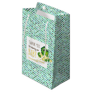 Cute Baby Dinosaur Hatching Shower Party Polkadot Klein Cadeauzakje