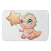 Cute Baby Dinosaur Holding Star Balloon Badmat (Voorkant)