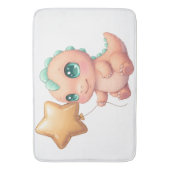 Cute Baby Dinosaur Holding Star Balloon Badmat (Voorkant Verticaal)
