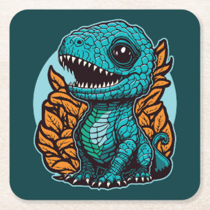 Cute Baby Dinosaur Kartonnen Onderzetters