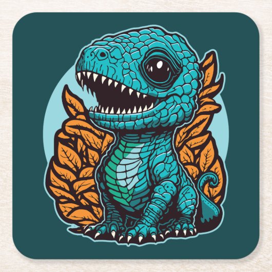 Cute Baby Dinosaur Kartonnen Onderzetters (Voorkant)