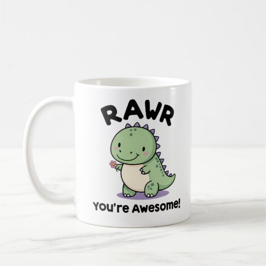 Cute Baby Dinosaur Koffiemok (Links)