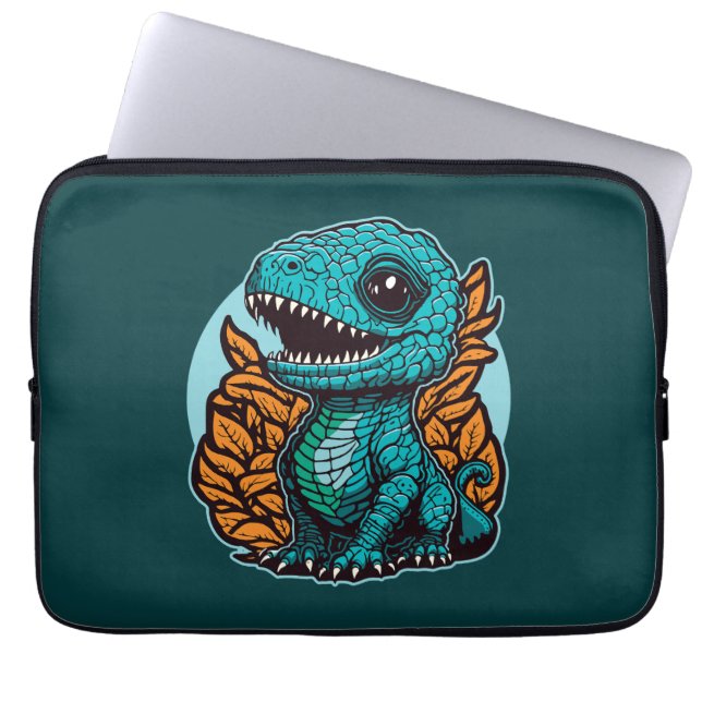 Cute Baby Dinosaur Laptop Sleeve (Voorkant)