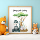 Cute Baby Dinosaur met z'n kleine brokjes Poster