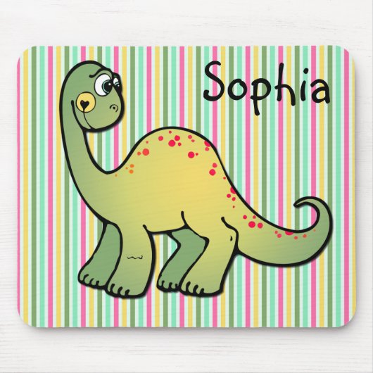 Cute Baby Dinosaur Mousepad voor een meisje Muismat (Voorkant)