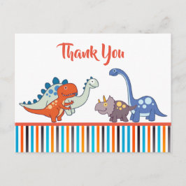 Cute Baby Dinosaur Pattern Gepersonaliseerd Dank u Briefkaart