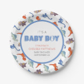 Cute Baby Dinosaur Pattern Print Papieren Bordje (Voorkant)