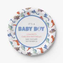 Cute Baby Dinosaur Pattern Print Papieren Bordje