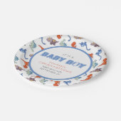 Cute Baby Dinosaur Pattern Print Papieren Bordje (Gekanteld)