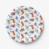Cute Baby Dinosaur Pattern Print Papieren Bordje (Voorkant)
