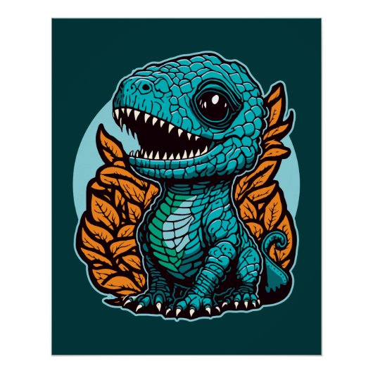 Cute Baby Dinosaur Perfect Poster (Voorkant)