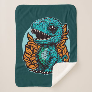 Cute Baby Dinosaur Sherpa Deken