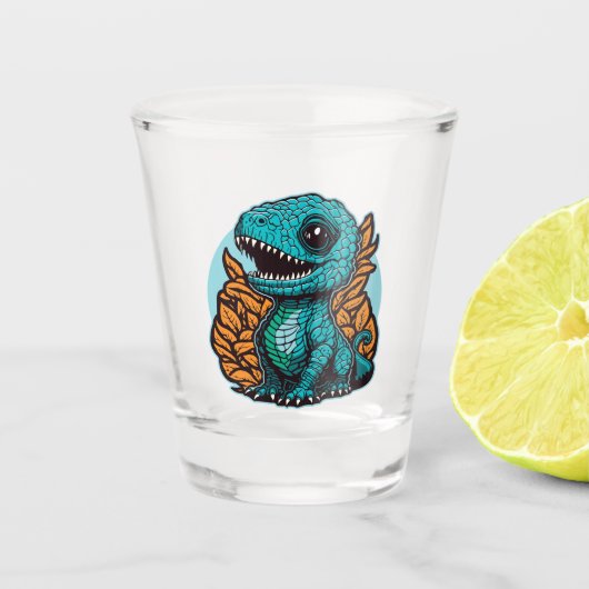Cute Baby Dinosaur Shot Glas (Voorkant)
