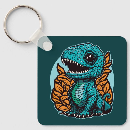 Cute Baby Dinosaur Sleutelhanger (Voorkant)