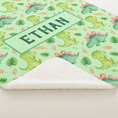 Cute Baby Dinosaur T-Rex Stegosaurus Persoonlijk Sherpa Deken (3/4)