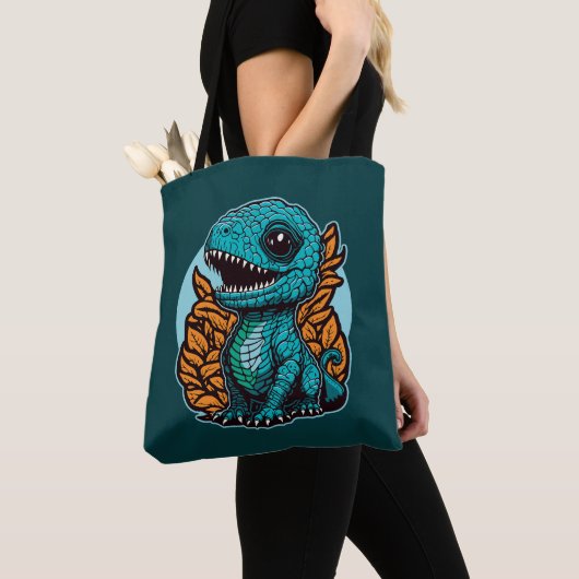 Cute Baby Dinosaur Tote Bag (Dichtbij)