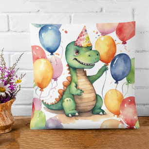 Cute Baby Dinosaur Verjaardag Kussen