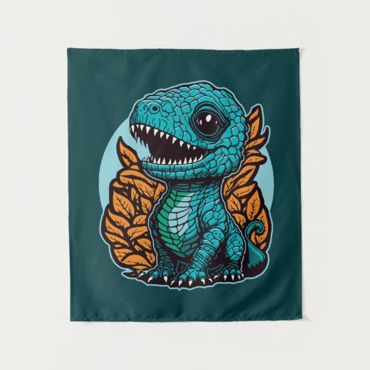Cute Baby Dinosaur Wandkleed (Voorkant)