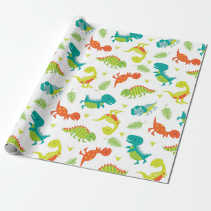 Cute Baby Dinosaur Wrapping Paper Cadeaupapier