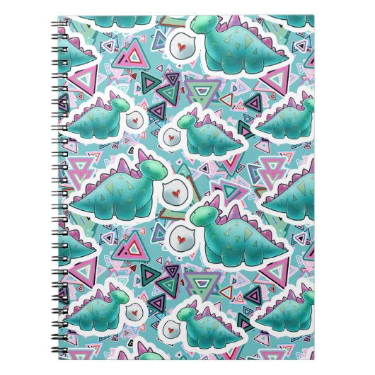 Cute Baby Dinosaurs Pattern Notitieboek (Voorkant)