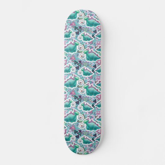 Cute Baby Dinosaurs Pattern Skateboard (Voorkant)