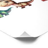 Cute Baby Dinosaurus Illustratie Foto Afdruk (Hoek)