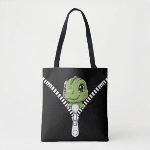 Cute baby dinosaurus Peek Tote Bag