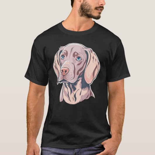 Cute baby dog Weimaraner Puppy T-shirt (Voorkant)