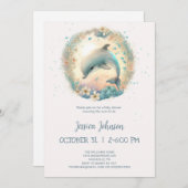 Cute Baby Dolphin Baby shower Kaart (Voorkant / Achterkant)