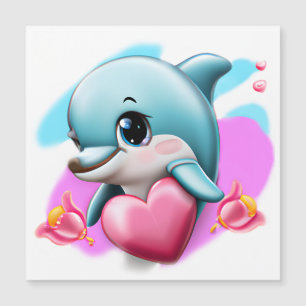 Cute Baby Dolphin met Valentijns hart