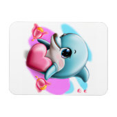 Cute Baby Dolphin met Valentijns hart Magneet (Horizontaal)