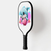 Cute Baby Dolphin met Valentijns hart Pickleball Paddle (Links)